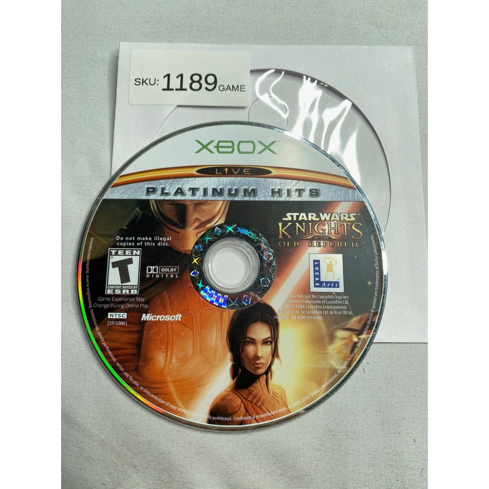 Star Wars Knights of the Old Republic Xbox Platinum Hits